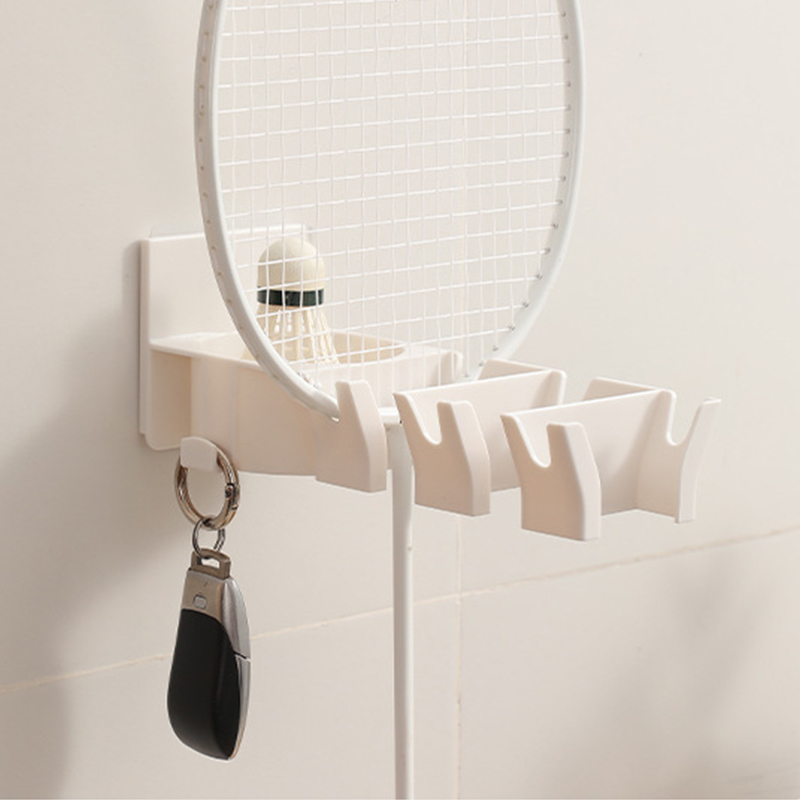 Table Tennis Olympics - Wandmontage badmintonrackethouder zonder boren met balhaak,